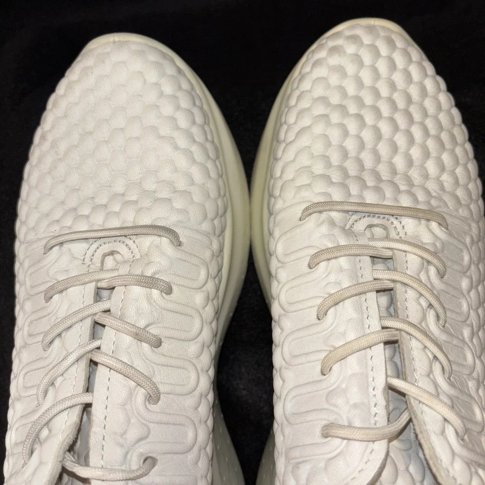 Ecco Womens Therap Sneakers 6-6.5 White Comfort‎ Texture Lace-Up Athletic Shoes